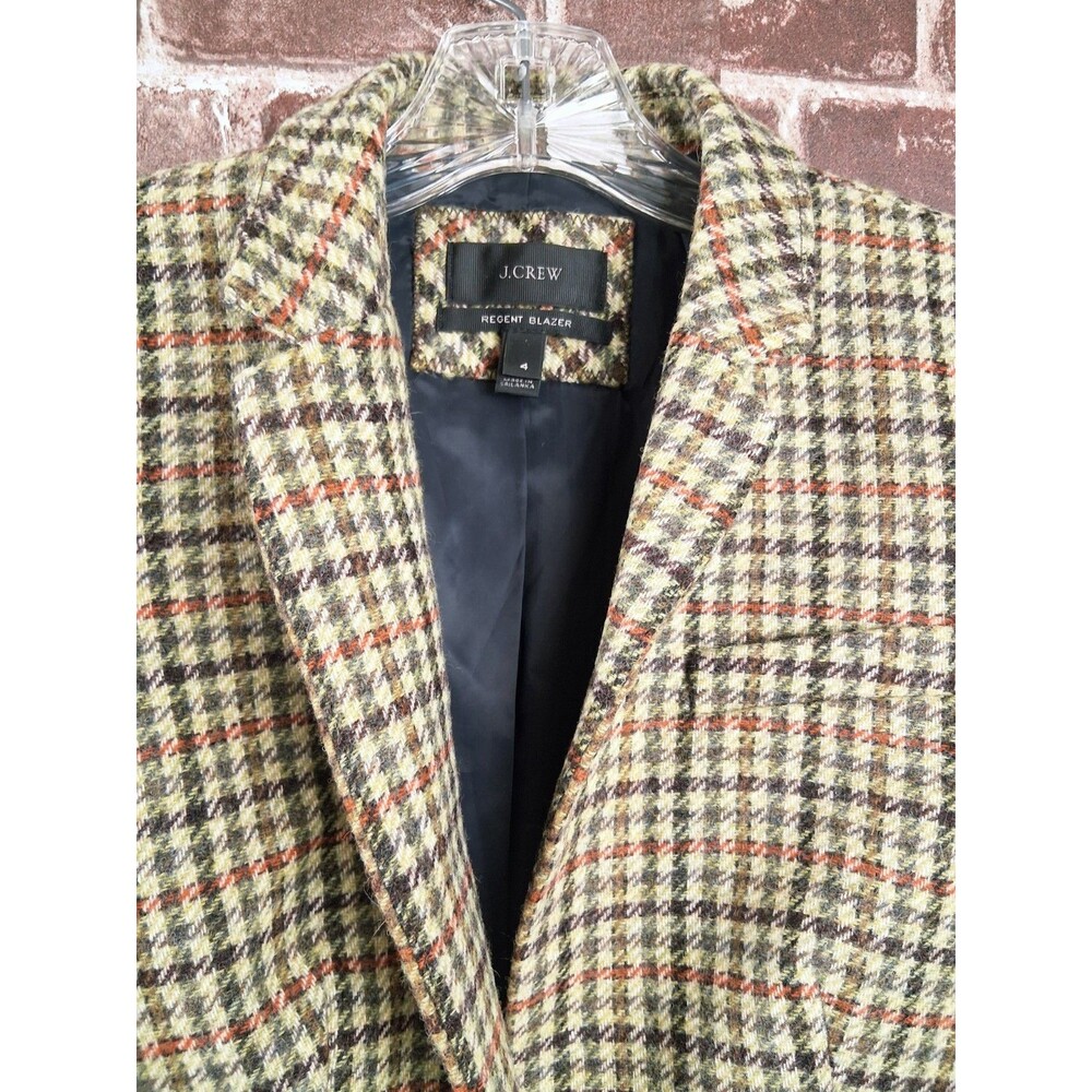 J Crew Regent Blazer Jacket Size 4 Tweed Luxury British Moon Wool Houndstooth - Picture 2 of 11
